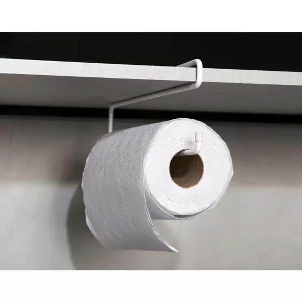 Porta Papel Toalha Suporte   Suspenso Rolo Organizador Cozinha Cor Branco