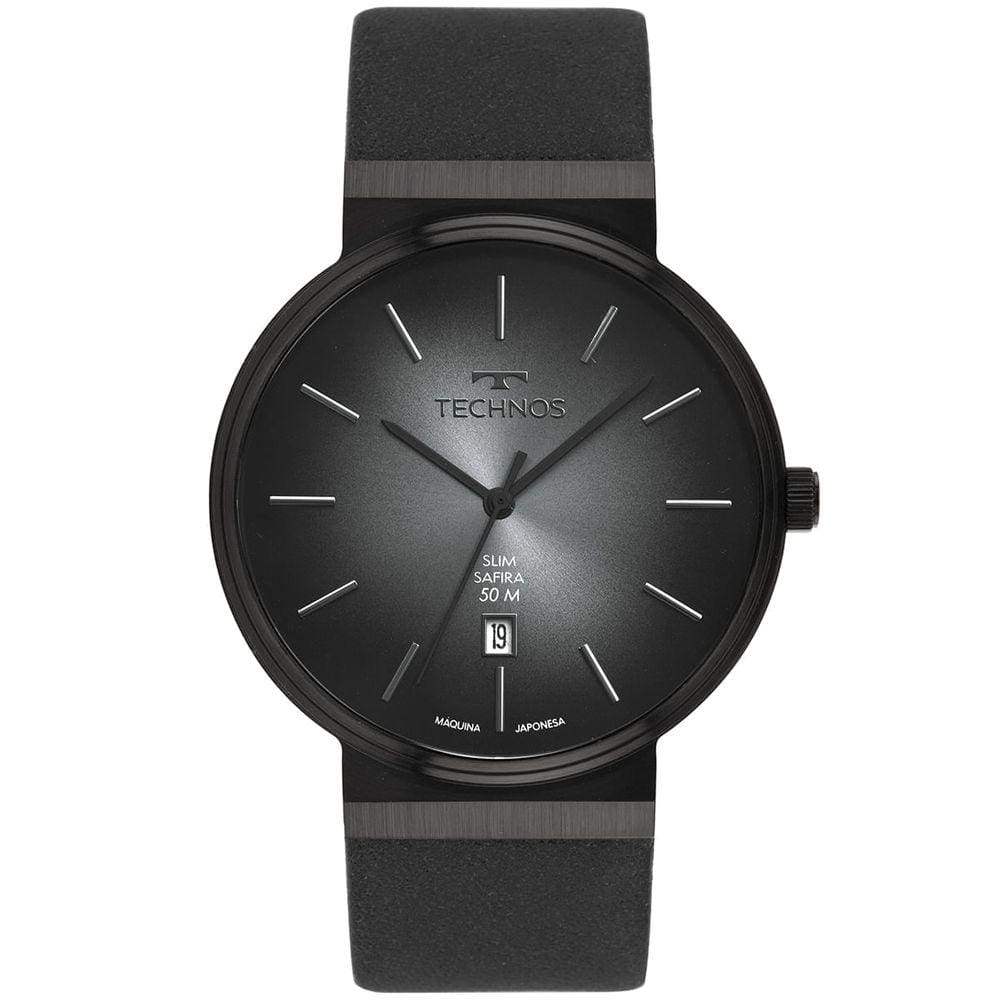 Relógio TECHNOS Slim masculino safira cinza GM12AJ/0P