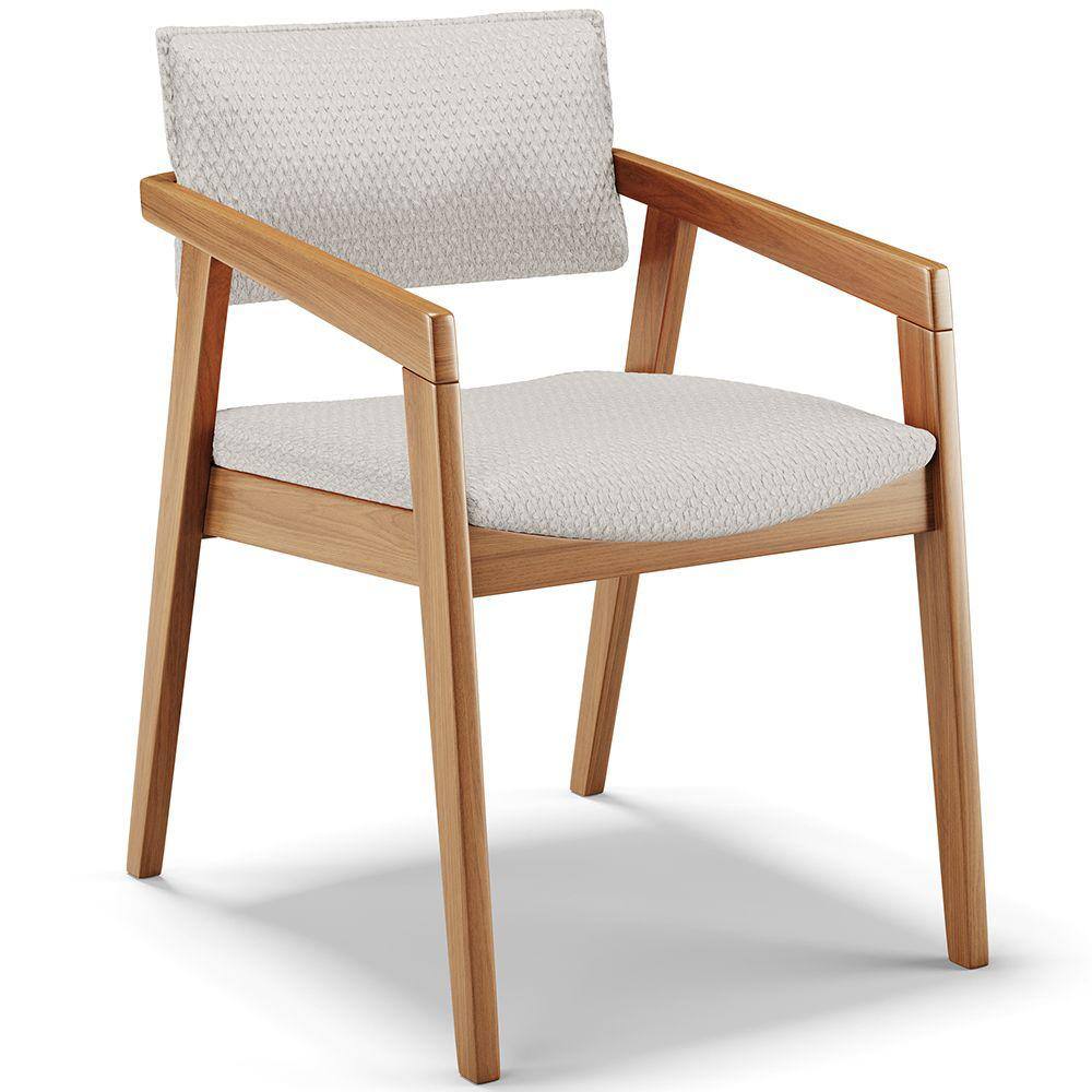 Cadeira Para Sala de Jantar Estar Living Giorgia B04 Bouclê Cru - Lyam Decor