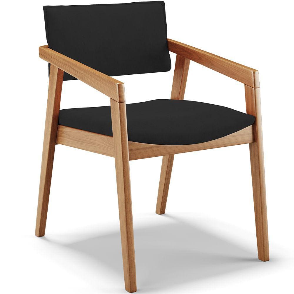Cadeira Para Sala de Jantar Estar Living Giorgia B04 Suede Preto - Lyam Decor