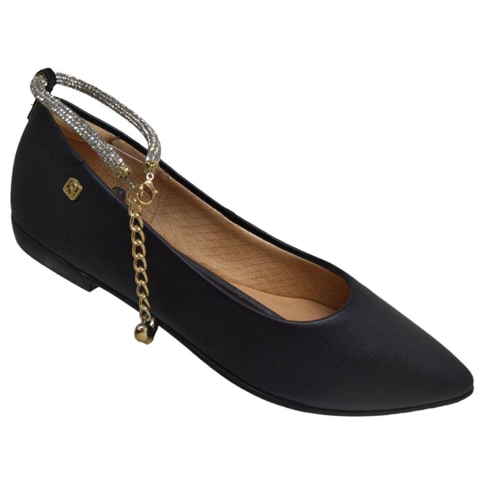 Sapatilha Bico Fino Santinelli 1266-554-232 Feminina - Preta