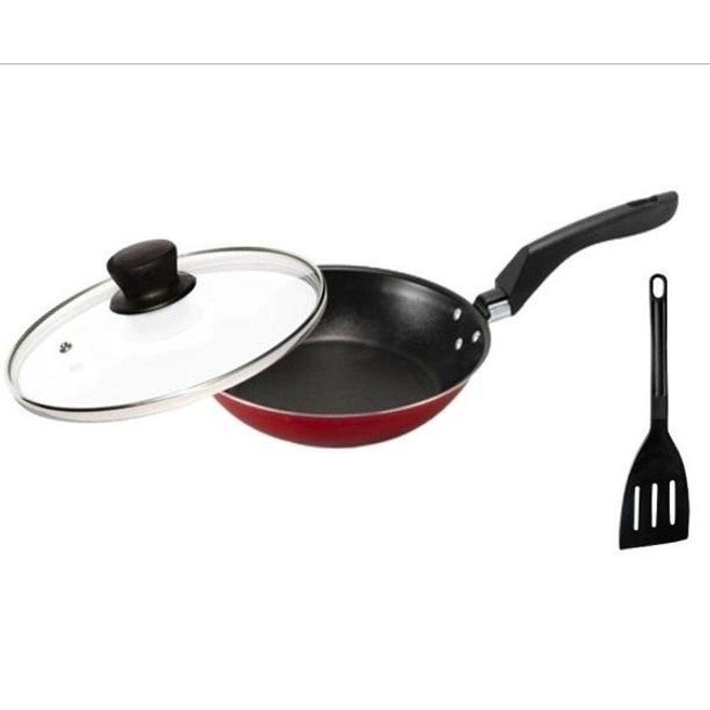 Frigideira Ovo Antiaderente Teflon Pequena Tampa Vidro 16 Cm