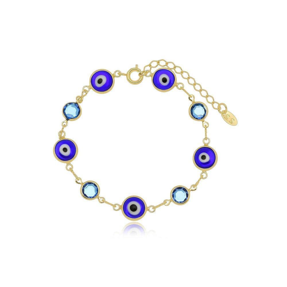 Pulseira Olho Grego Banhada A Ouro 18K