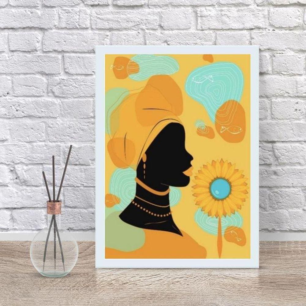 Quadro Decorativo Orixá- Oxum 24X18Cm - Com Vidro