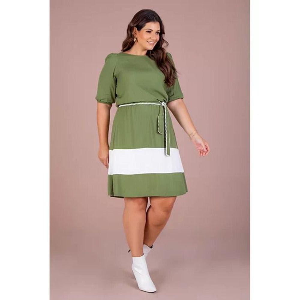 Vestido Hadaza De Viscose Verde 51218 - Moda Evangélica