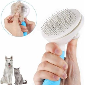 Escova Pente Plastico Ferro Para Pentear Cachorros E Gatos