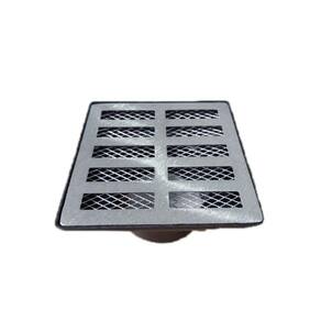 Ralo Pluvial 15x15 Aluminio RETA Coletor Saída 75mm E Tela