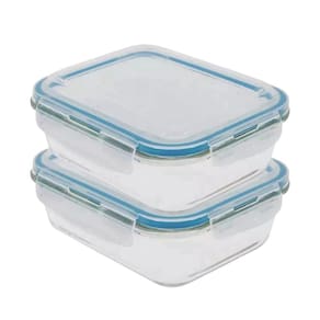 Kit 2 Potes Hermético De Vidro Borossilicato Marmita 550Ml