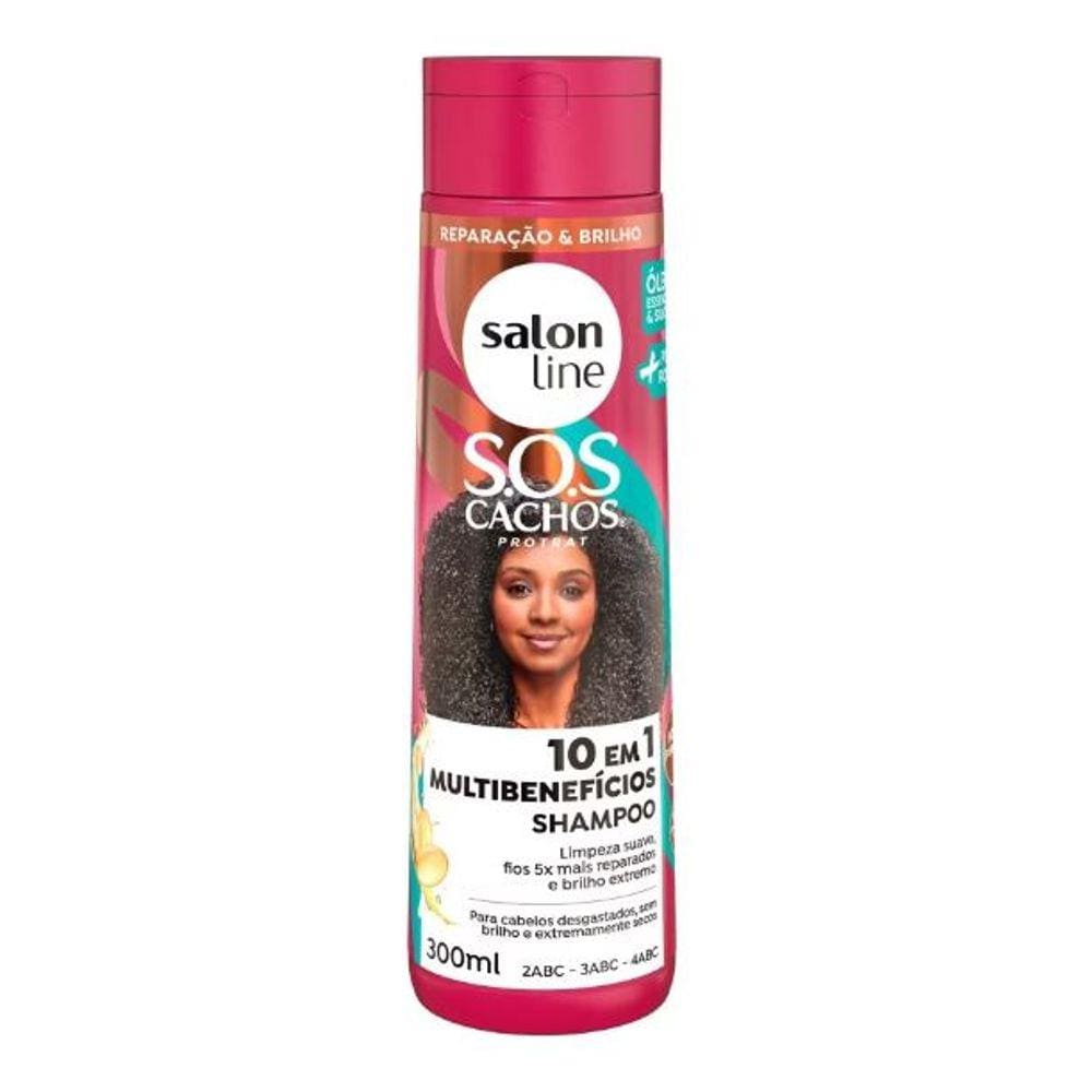 SalonLine Shampoo SOS Cachos 10 em 1 Multibenefícios - 300ml