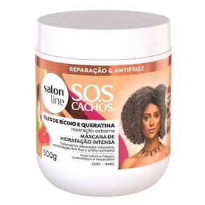 SalonLine Máscara SOS Cachos Rícino e Queratina - 500g