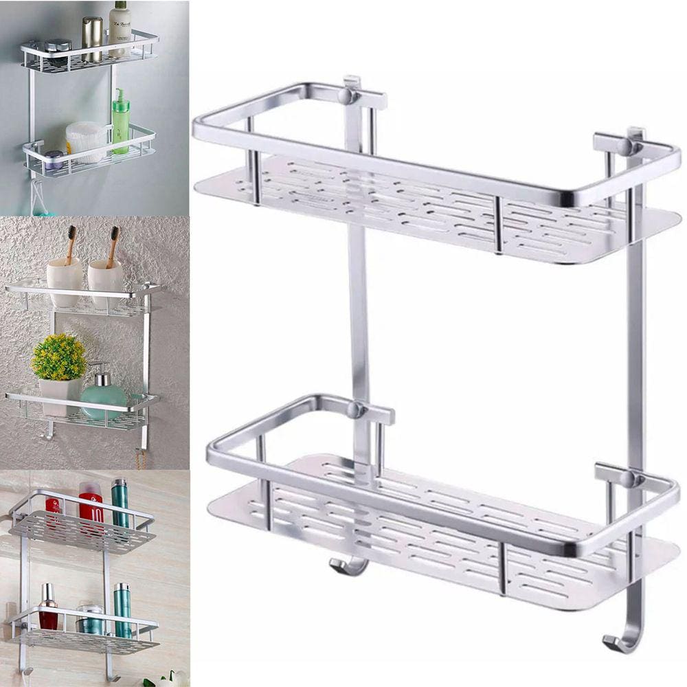 Suporte Organizador Porta Shampoo Condicionador Sabonete Prateleira Dupla Box Banheiro Aluminio