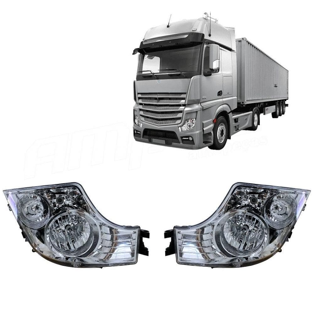 Par Farol Principal Compatível Mercedes Actros Mp4 Após 2020