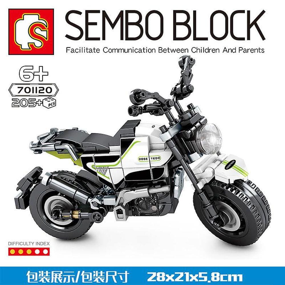 Blocos de construção: modelo de locomotiva de motocicleta Harley Toy