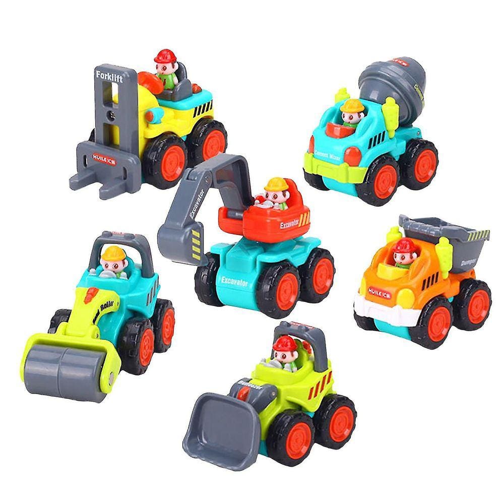Conjunto de brinquedos de carro para veículos de construção, 6 peças para crianças