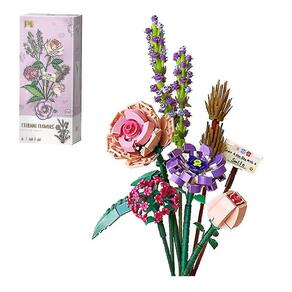 Flor de cerejeira em vaso suculenta montada DIY com Building Bl