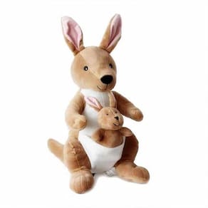 Boneca canguru de brinquedo de pelúcia fofa de 26 cm e 36 cm de pelúcia macia