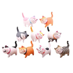 Conjunto de estatuetas de gato em miniatura, gatinhos fofos, 9 unidades - 140 g