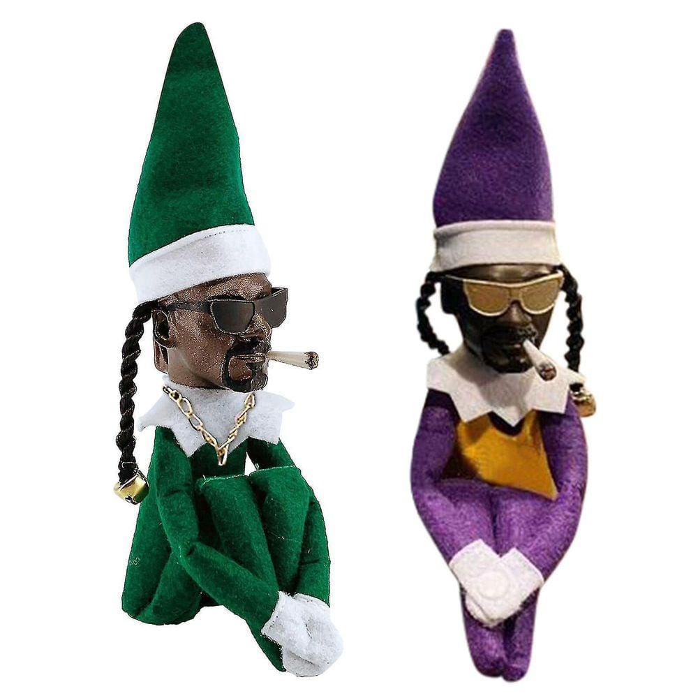 Boneca elfa de Natal bisbilhota em uma varanda em um Bent Over x2