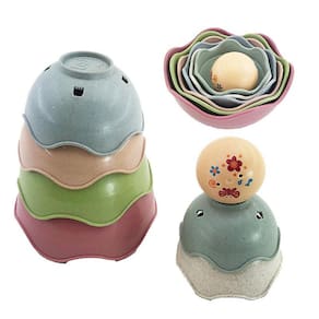 Brinquedo de banho Stack Cup Wavy Bowl Animal Digital Ampulheta