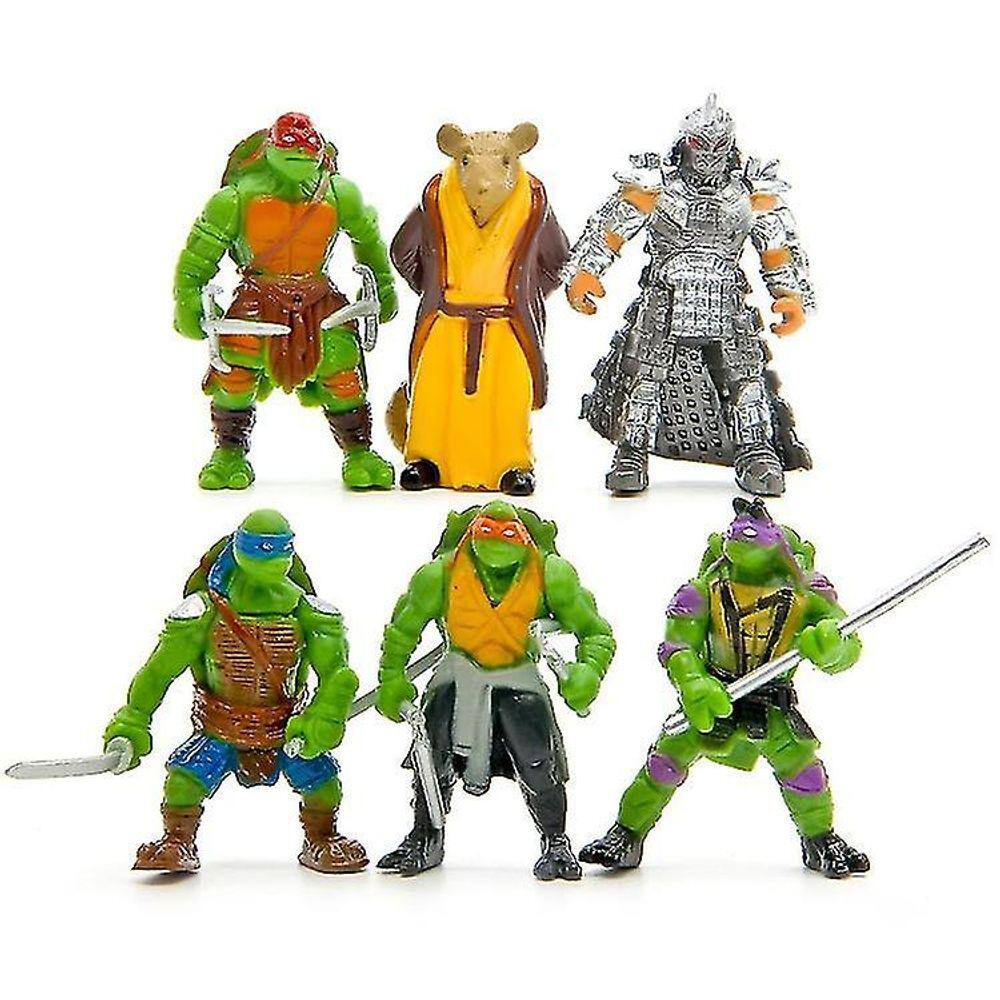 Action Figure Sajy Mini Turtles, 6 unidades/saco, desenho animado de PVC de 5 cm
