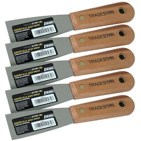 Kit 5 Espátula 4 cm Aço Inox Multiuso P/ Chapa Gesso Drywal