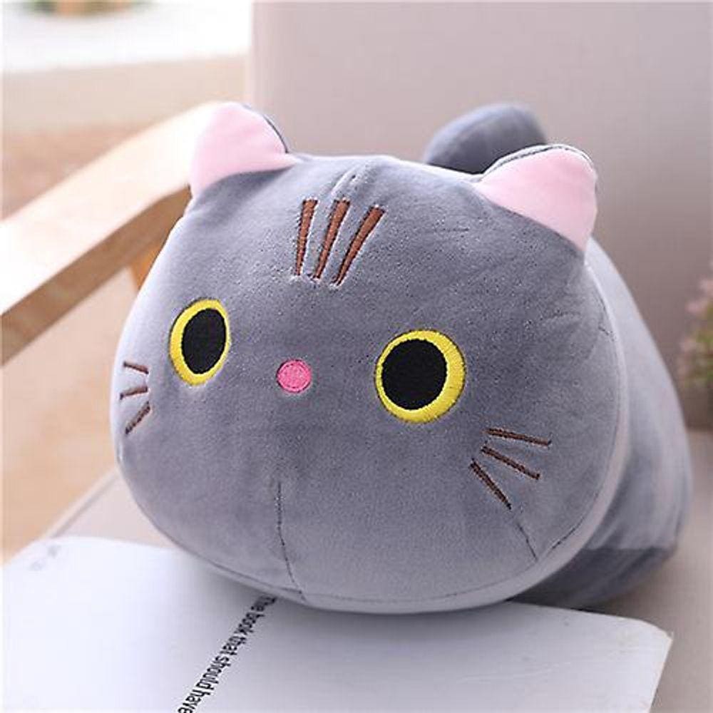 Almofada de pelúcia Cat 50 cm macia e fofa para decoração de almofadas de sofá