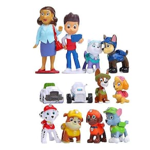 Boneco de ação Paw Patrol Skye Ryder com 6 cães e 5 carros 3.5-6