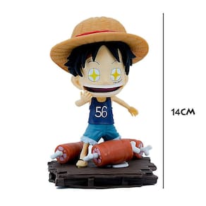 Figura Estátua Sajy Cartoon One Piece Monkey D. Luffy 14cm