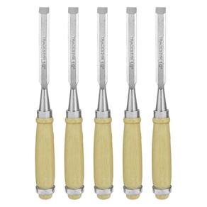 Kit 5 Formão Madeira Corte Entalhe 1/2 Pol 12MM Tradestar