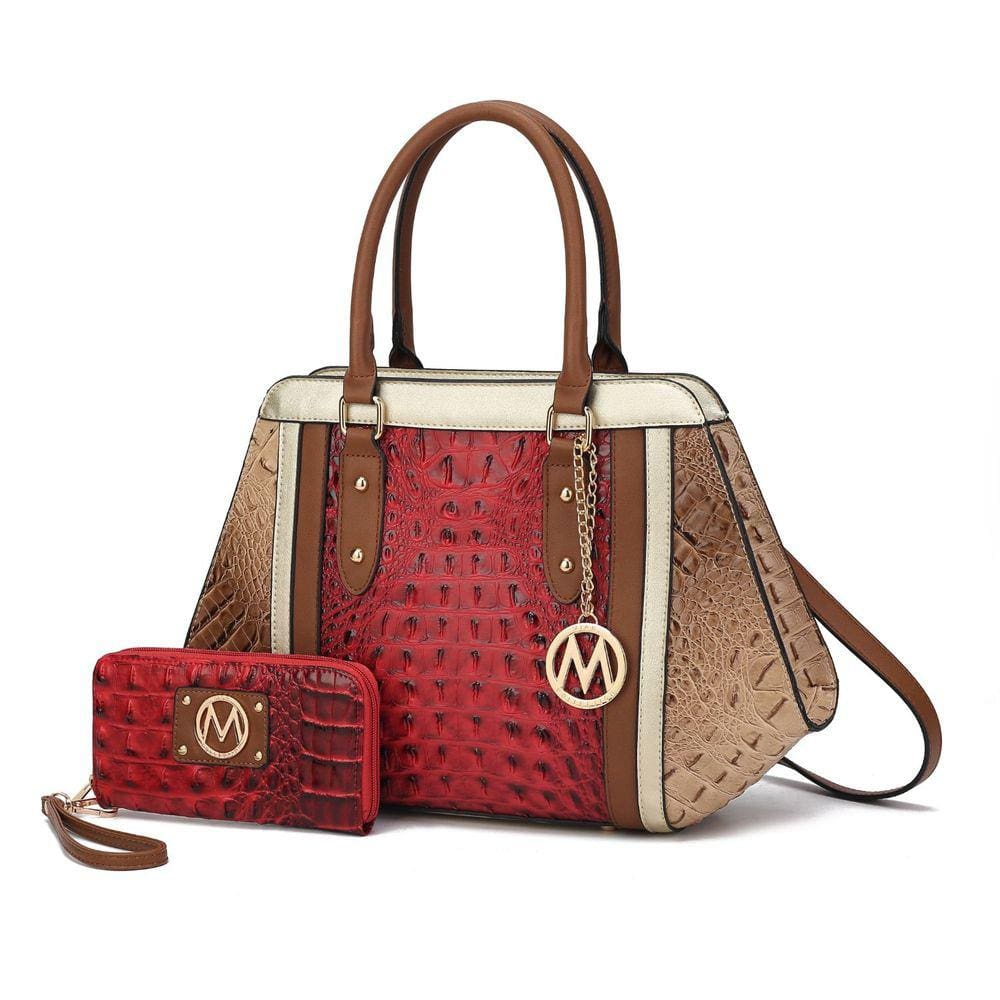 Mochila e carteira MKF Collection Daisy Croco 2 unidades