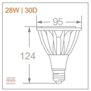 12 Lampadas Led Par30 Hci Irc80 28W 30. 3000K 3000Lm - Osram