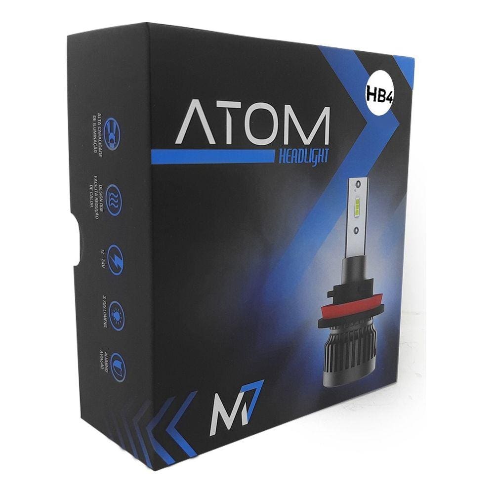 Kit 2 Lampadas Automotivas Farol M7 HB4 6000k 3700lm 12v