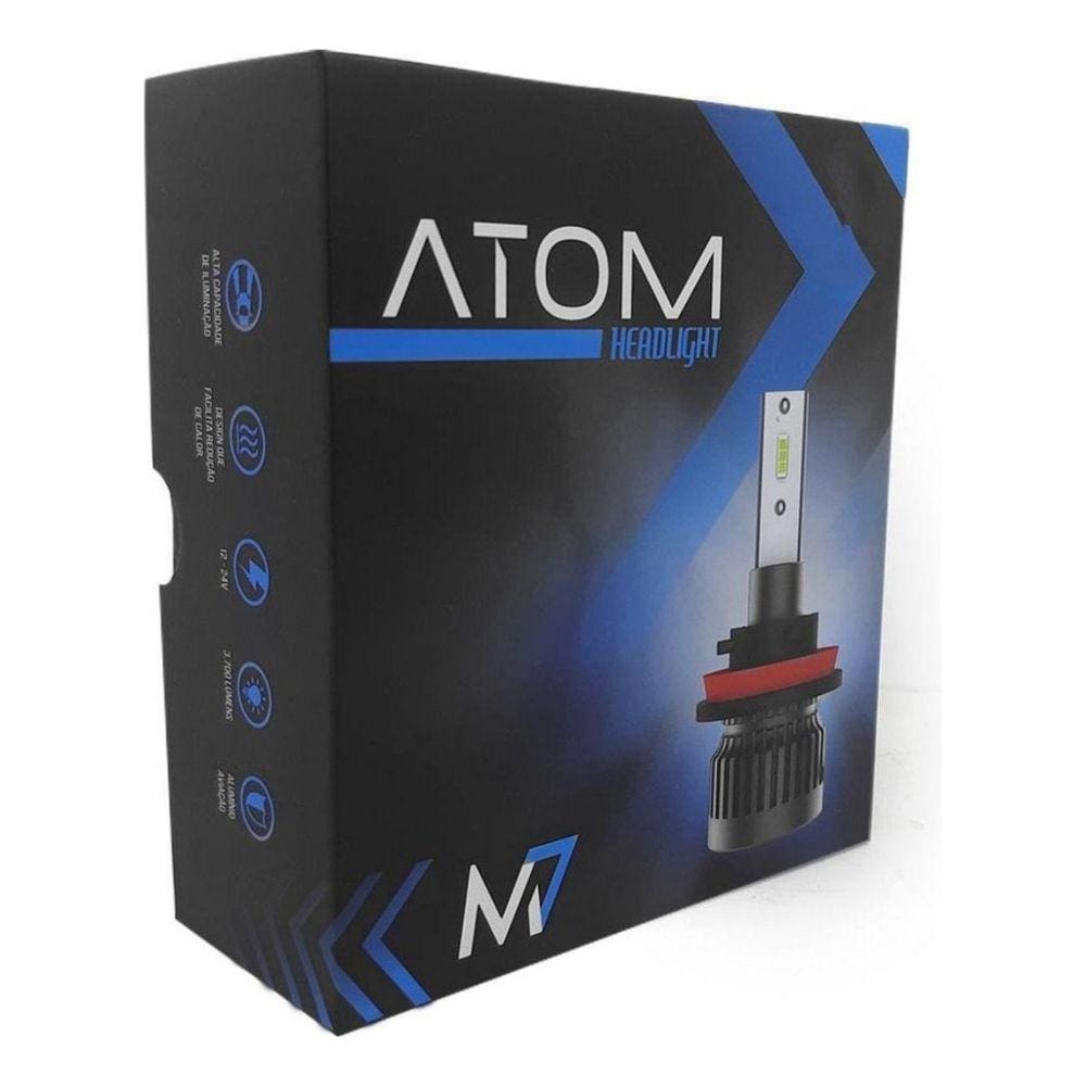 Par Luz Automotiva Farol M7 Encaixe HB3 6000k 32w