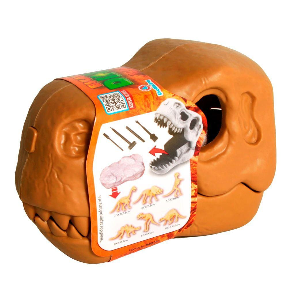 Escava Dino Polibrinq com Ferramentas Para Escavar +3 Anos