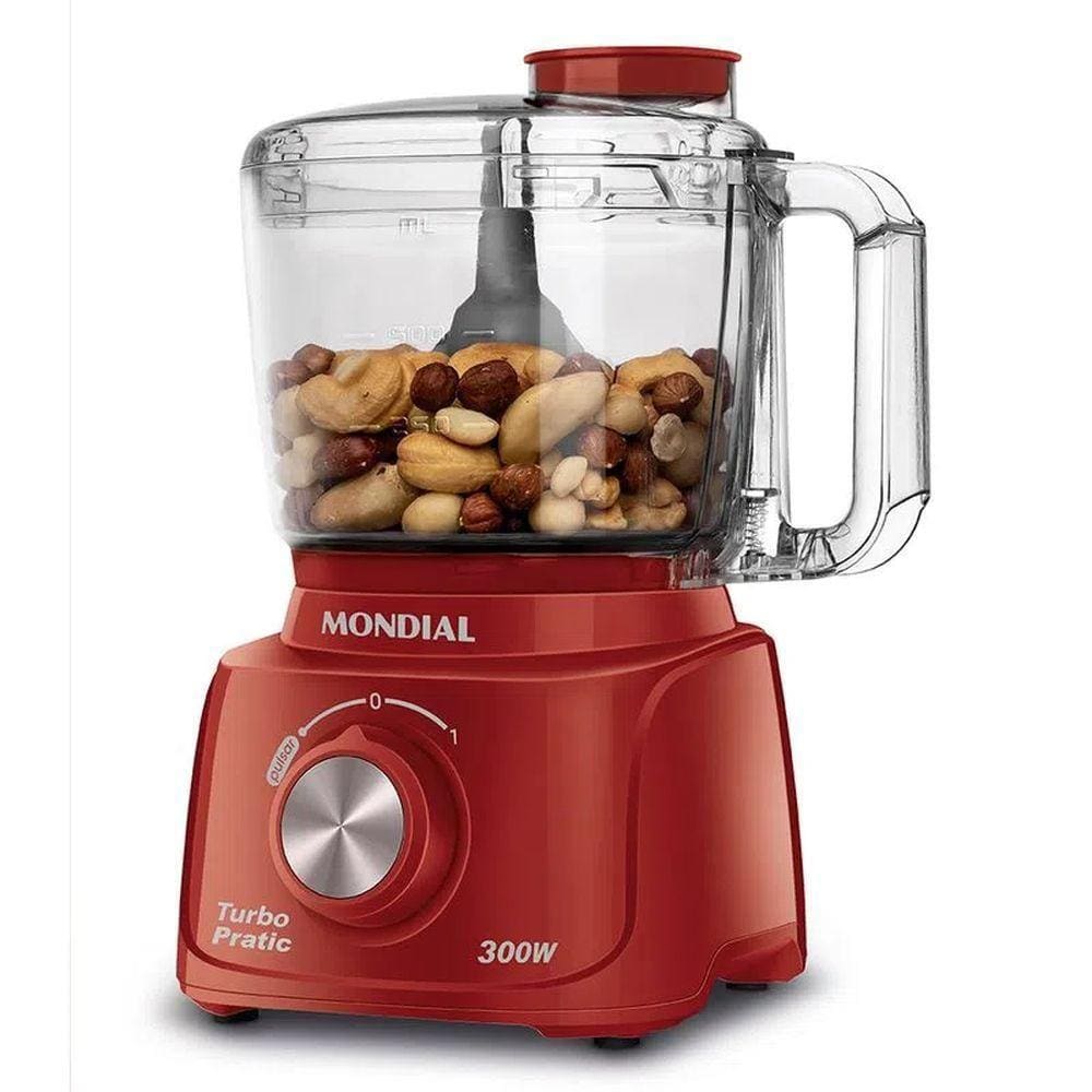 Mini Processador Turbo Pratic 300W 500ml 127V Vermelho - Mondial