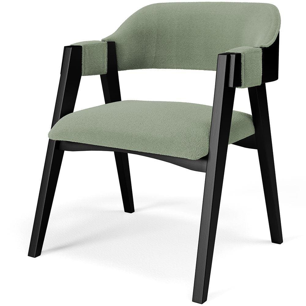 Cadeira Para Sala de Jantar Estar Living Estofada Suran L02 Preto Bouclê Oliva - Lyam Decor