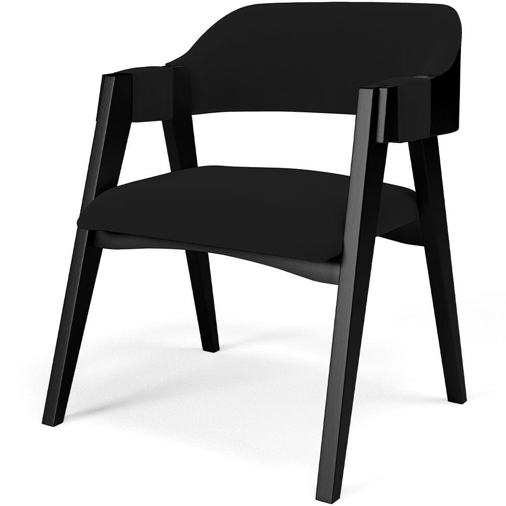Cadeira Para Sala de Jantar Estar Living Estofada Suran L02 Preto Suede Preto - Lyam Decor