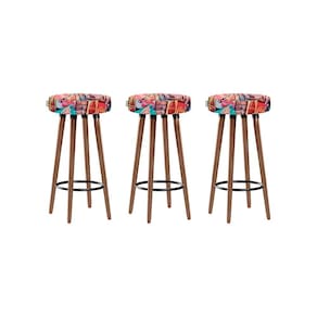 Kit 3 Banquetas Moderna Alta Roma Slim Coca Cola 70cm