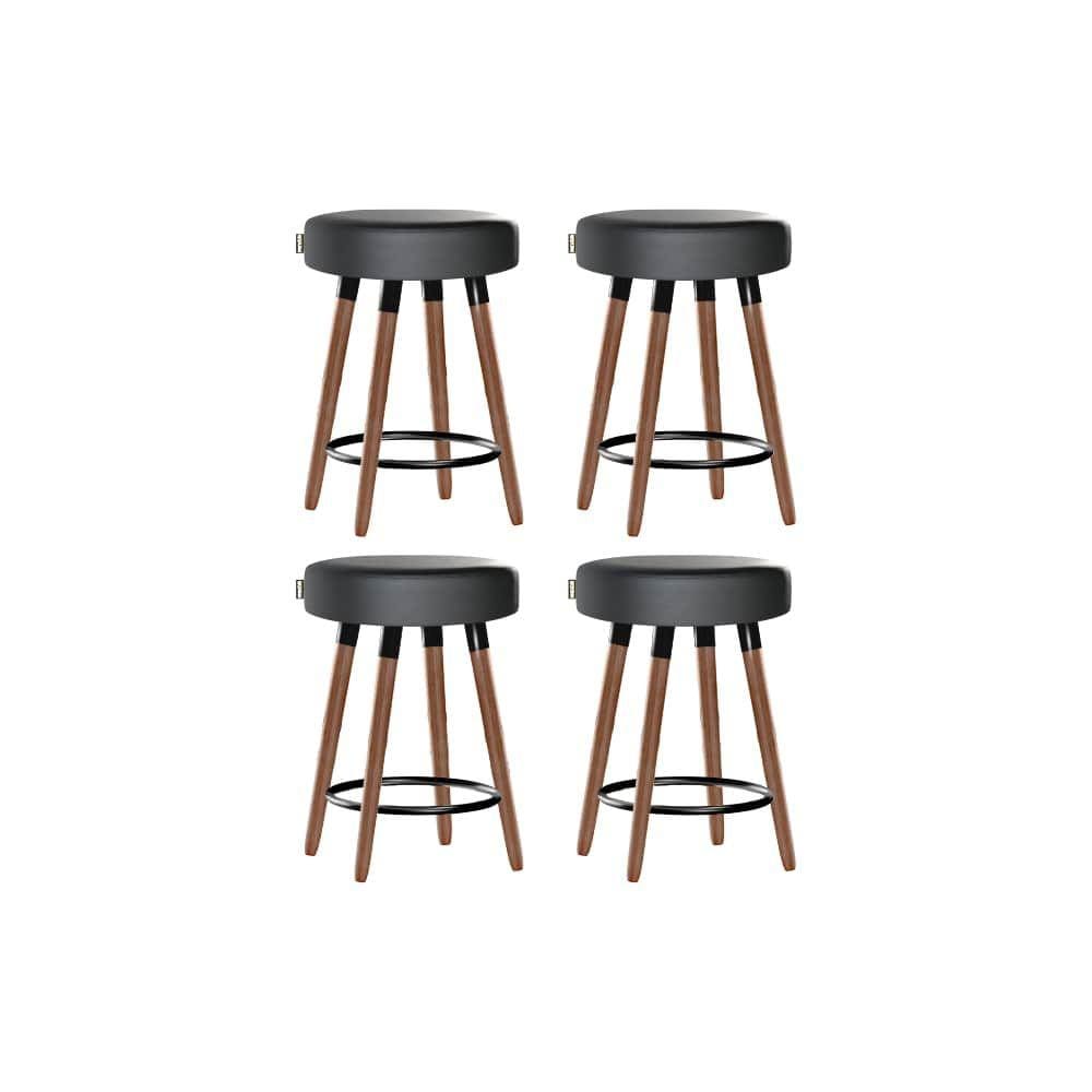 Kit 4 Bancos Moderno Pé Palito Roma Slim Asfalto 50cm