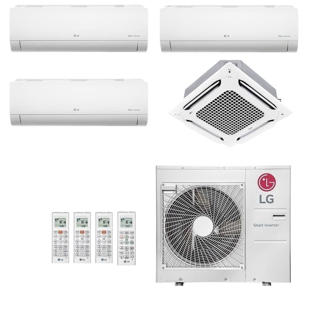 Ar-Condicionado Multi Split Inverter LG 48.000 (3x Evap HW 9.000 + 1x Evap Cassete 4 Vias 24.000) Quente/Frio 220V - 220V