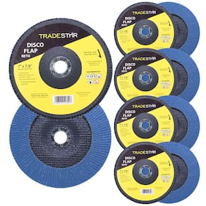 Kit Disco de Lixa Flap 7" Pol Grão 80  Lixadeira 10 UN Reto