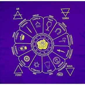Toalha Cigana Silk Tecido Jogo Cartas Tarot 70X70Cm