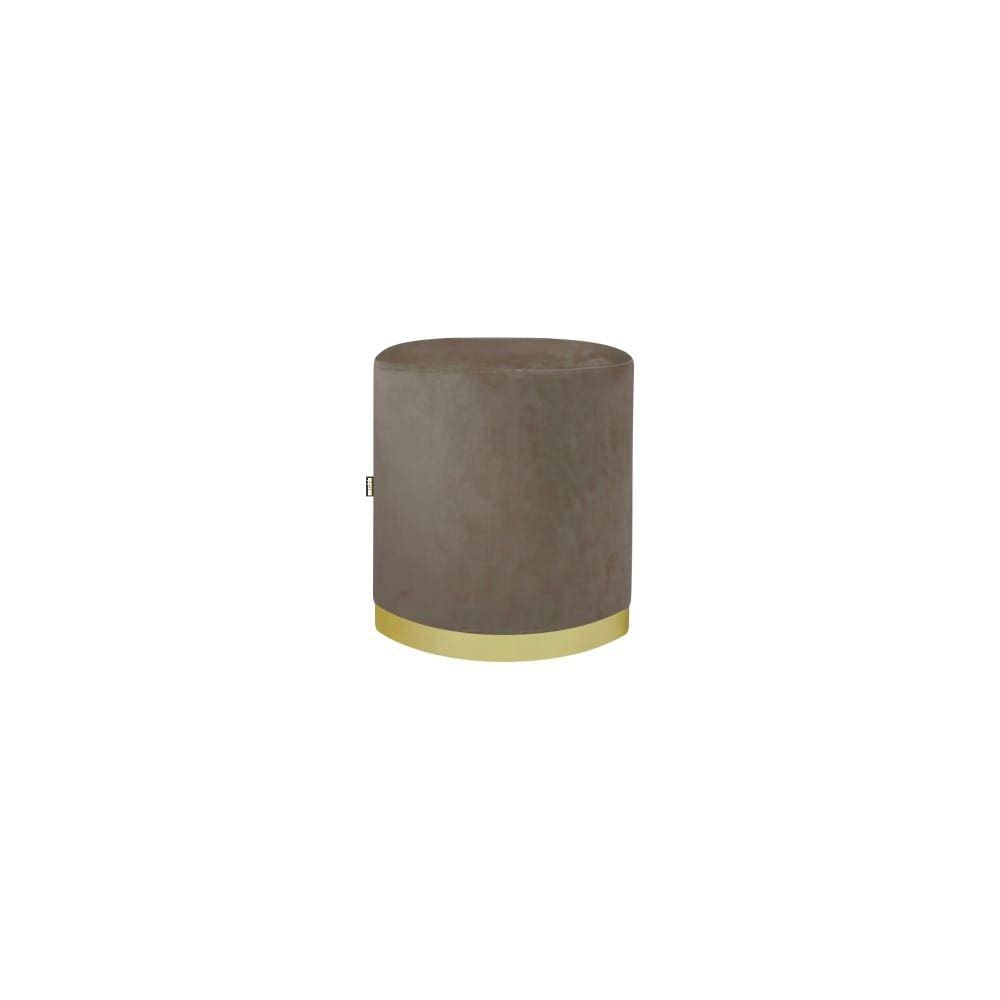 Puff Coliseu Luxo 50cm Marrom Claro