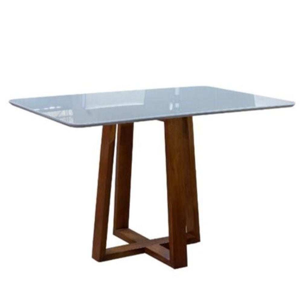 Mesa de Jantar Moderna com Vidro - Pedro-1,80x0,90m - Art Salas