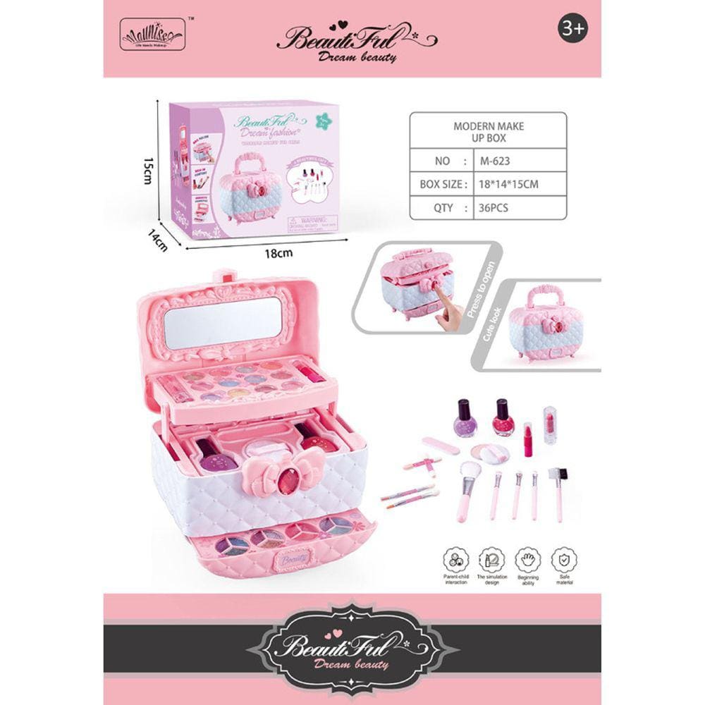 Conjunto de cosméticos para meninas e crianças com penteadeira