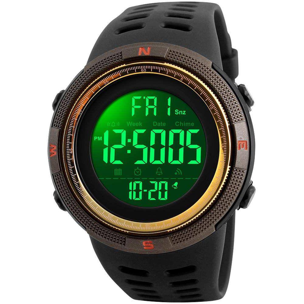 Relógio LED digital masculino FANMIS Sports 50m resistente à água