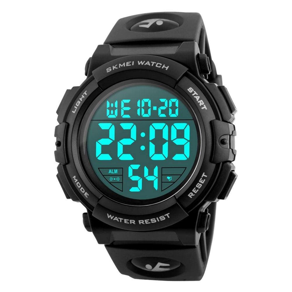 Relógio CakCity CakCity CakCity, masculino, esportivo, impermeável, 50 mm, retroiluminação LED