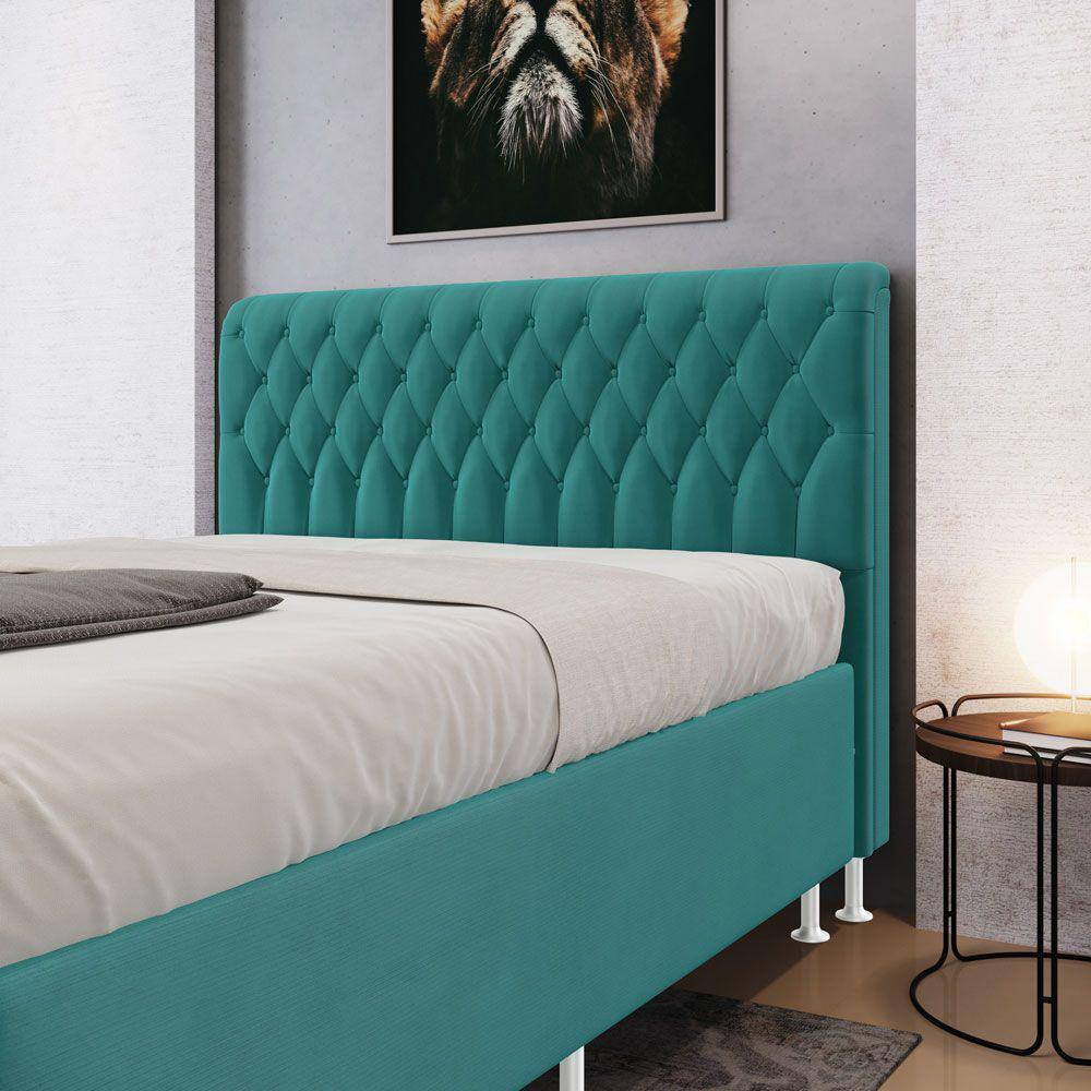 Cabeceira Bellatrix 195 / Sued Azul Turquesa 