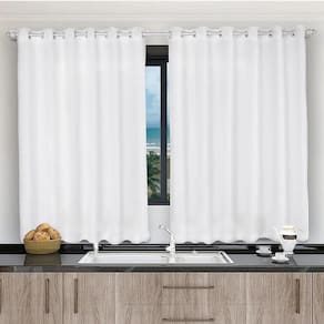 Cortina 2,00x1,20 Janela Sala Quarto Cozinha Tecido Liso Cor:branco