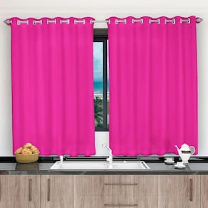 Cortina 2,00x1,20 Janela Sala Quarto Cozinha Tecido Liso Cor: Rosa Pink